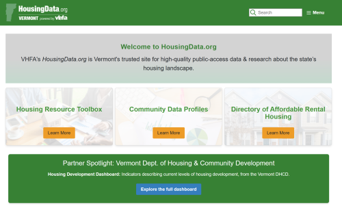 An image of the landing page on HousingData.org