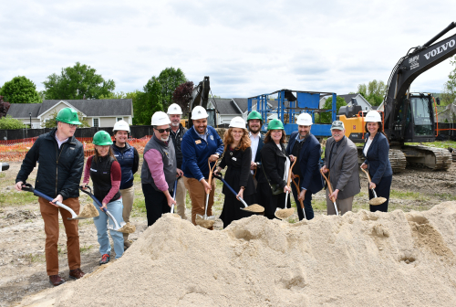 Partners gather to break ground on Maplewood Commons Apartments in Rutland, 5/21/25.