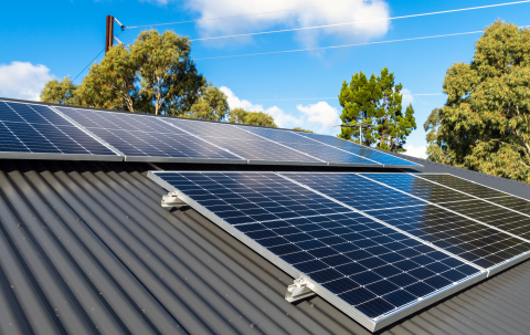 Solar panels on rooftop