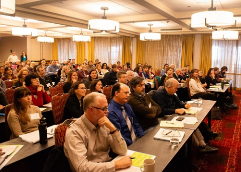 Participants at Dr. Tiffany Manuel's communications workshop at the 2018 conference